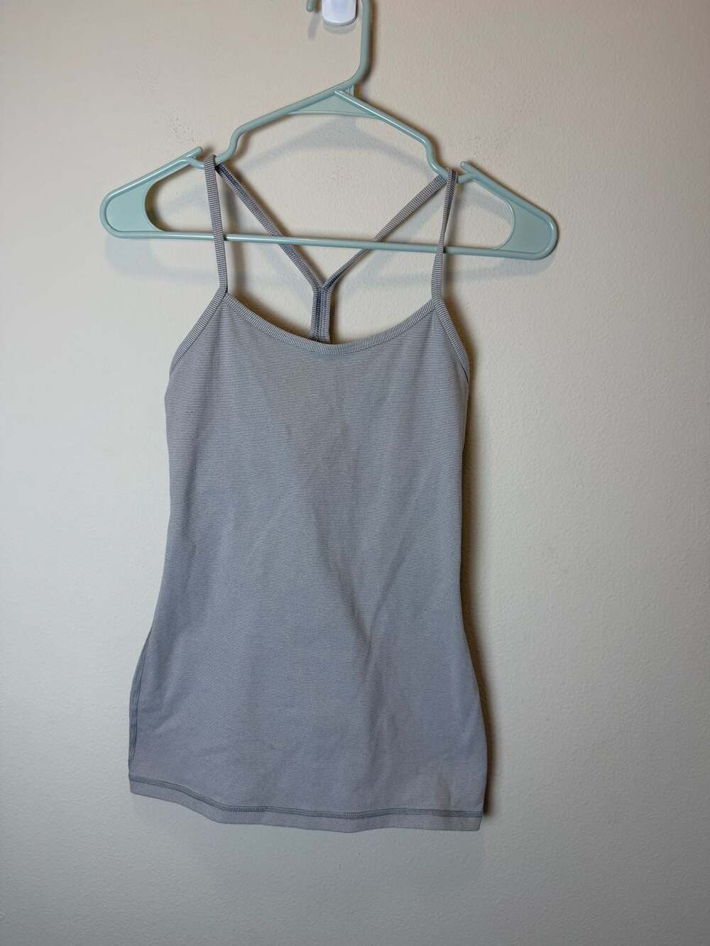 Lululemon Tank Top Size 4 Striped Gray Racerback Athletic